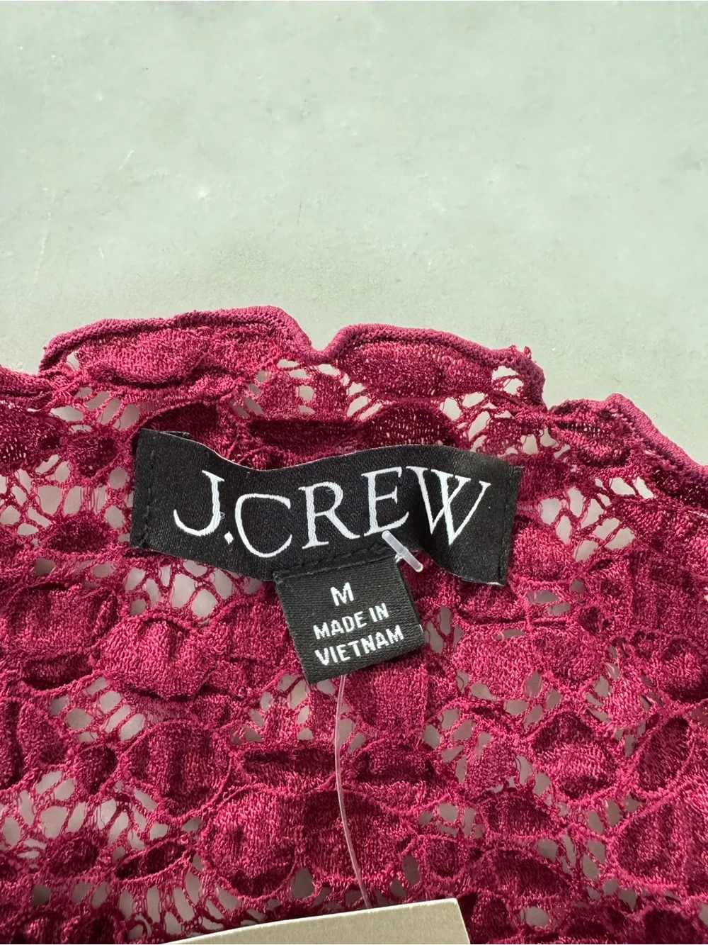 J. Crew Raspberry Textured Long Sleeve Top